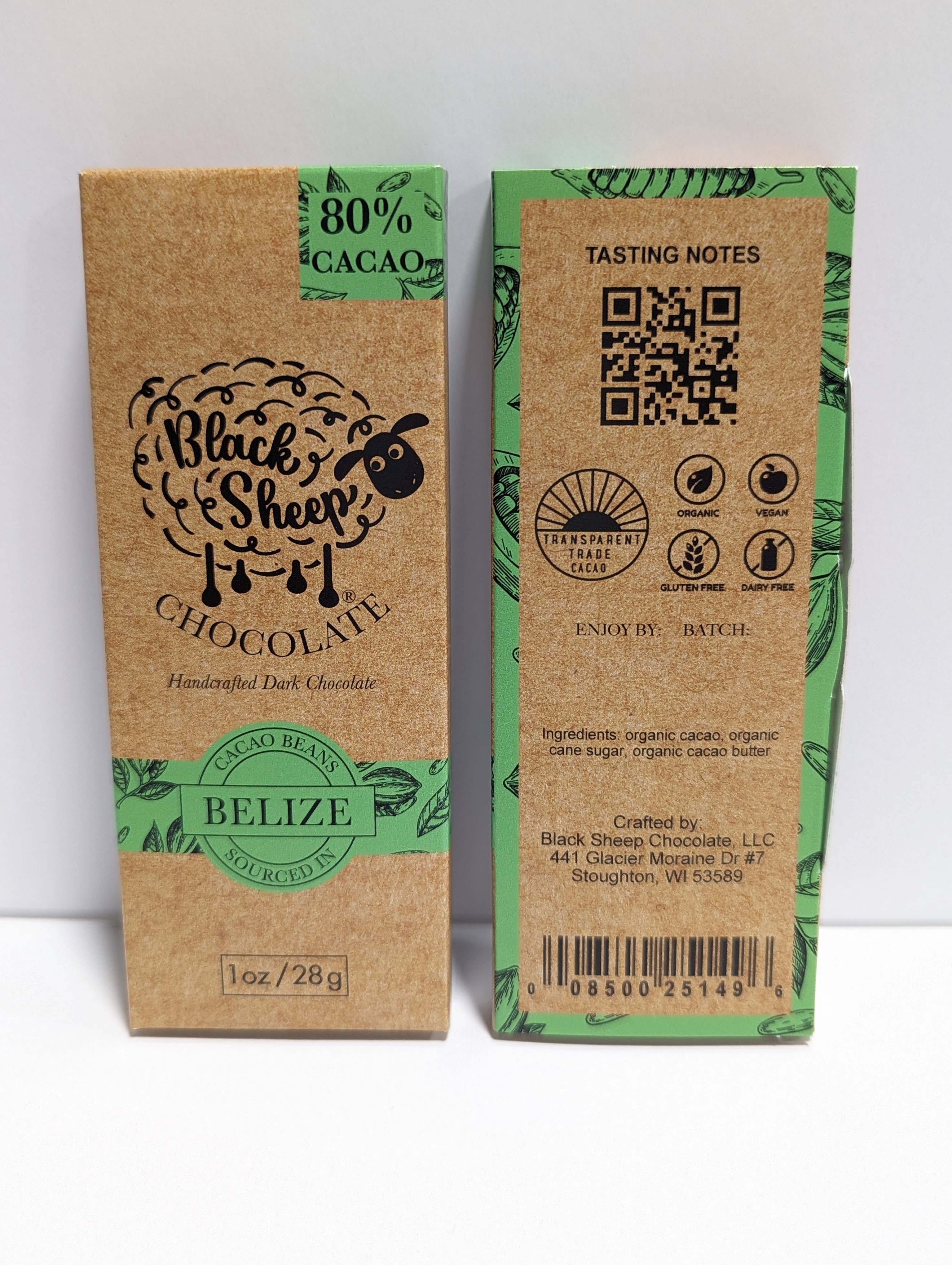 Black Sheep Chocolate - Wholesale Chocolate Bar - Belize 80%