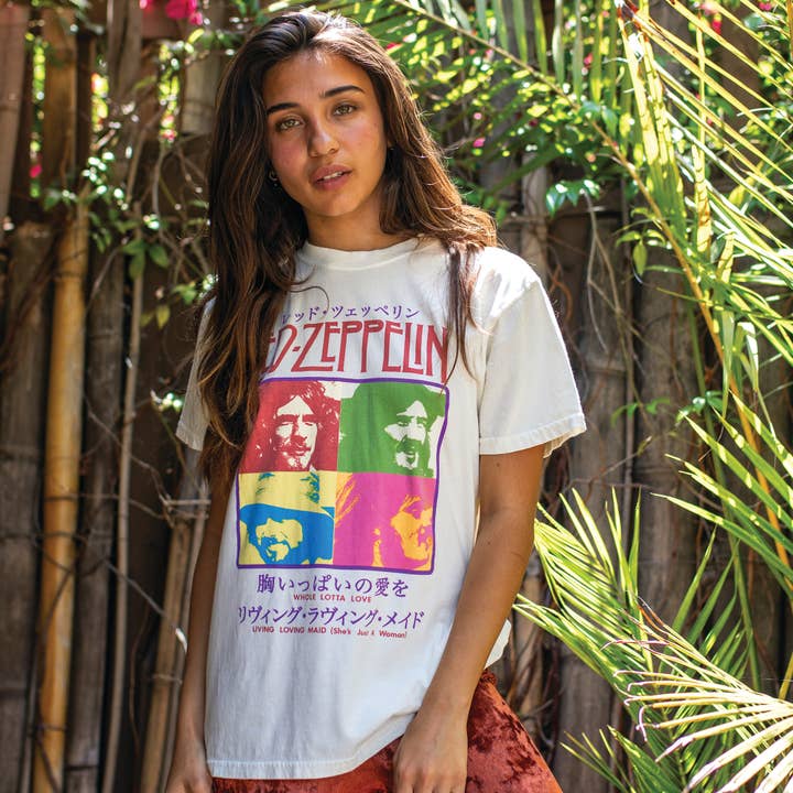 Life Clothing Co - Wholesale Screen Printed T-Shirt - Women's - Led Zeppelin Lotta Love Vintage Tee