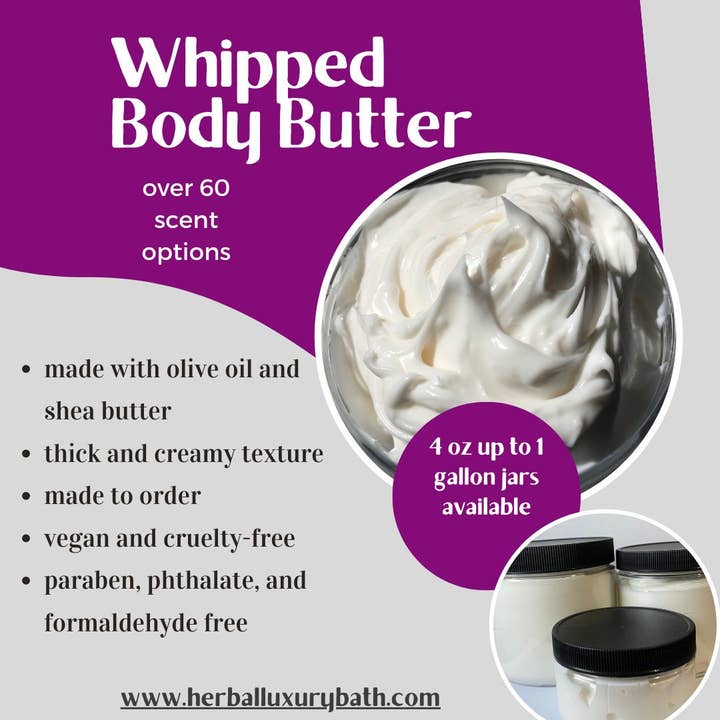 Herbal Love Creations- Luxury Bath and Body - Wholesale Body Balm/Butter - Half Gallon Combo- Body Butter and Sugar Scrub