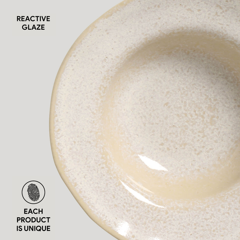 Ivory Deep Rim Plate Stoneware 7.48 x 2.17" Latte for wholesale on Faire3