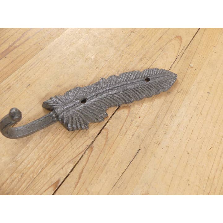 Midwest Craft House - Wholesale Wall Hook - Cast Iron Feather Hook1