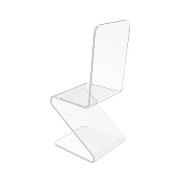 FIXTUREDISPLAYS - Wholesale Chair - Chair, Clear Ghost Acrylic Z Leg Design Returned Unit 10035 2
