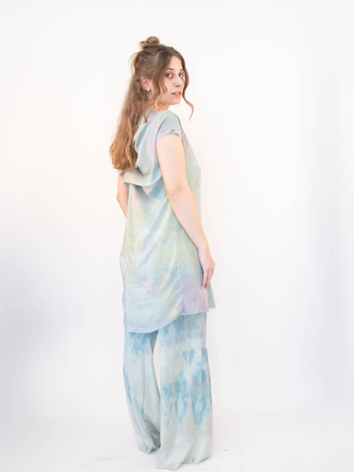 Eisgefärbte Trish-Hose - Wasserfall für den Großhandel von Blank Canvas