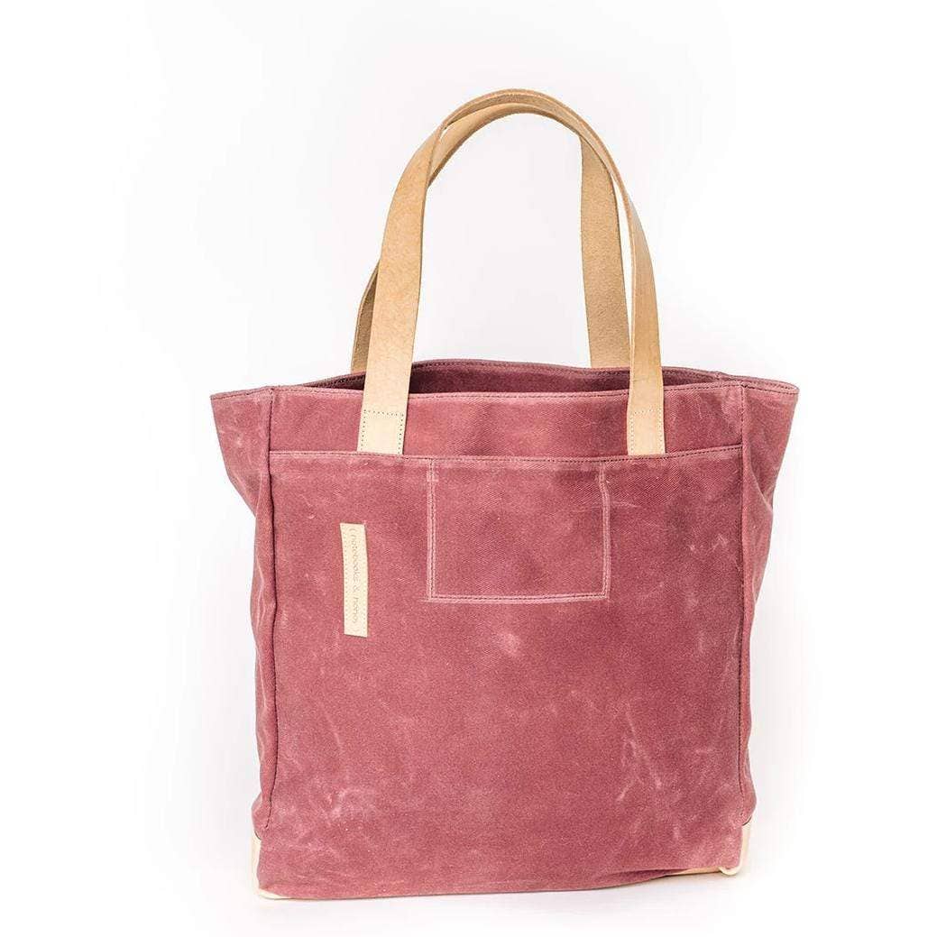 Notebooks & Honey - Wholesale Tote Bag - Women's - The Rebel Gal _ Mauve Pink Waxed Canvas Carryall Tote Bag 7