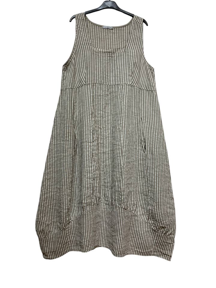 LINEN & COTTON HOUSE - Wholesale Dress - Women's - ROBE EN LIN 322 8119 RAYÉE PRINTEMPS ÉTÉ VÊTEMENTS37