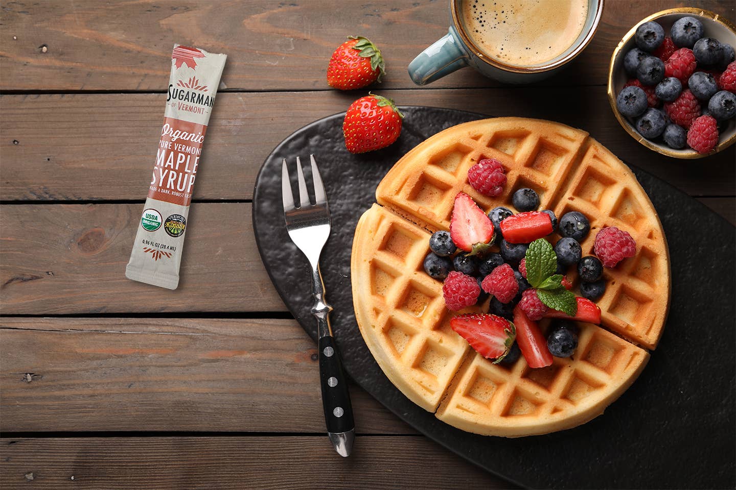 Sugarman of Vermont - Wholesale Maple Syrup - Organic Pure Maple Syrup Packets, .96 fl. oz. (100/case)3