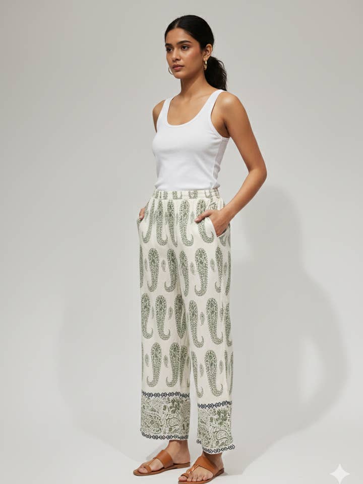 Fließende Hose mit Paisley-Print PAB522 EINHEIT für den Großhandel von Pomelo paris