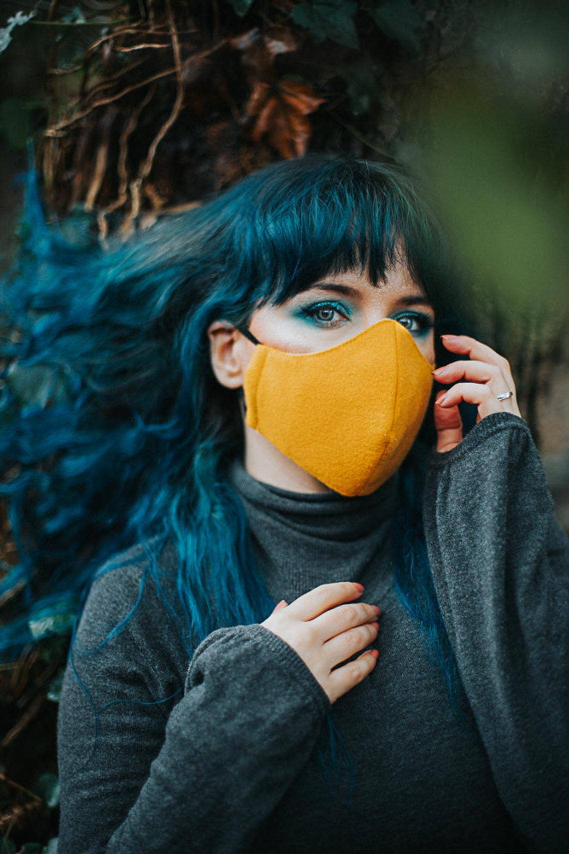 Costurero Real - Wholesale Protective Face Mask/Shield - Face Mask Yellow Fabric pocket filter washable reusable