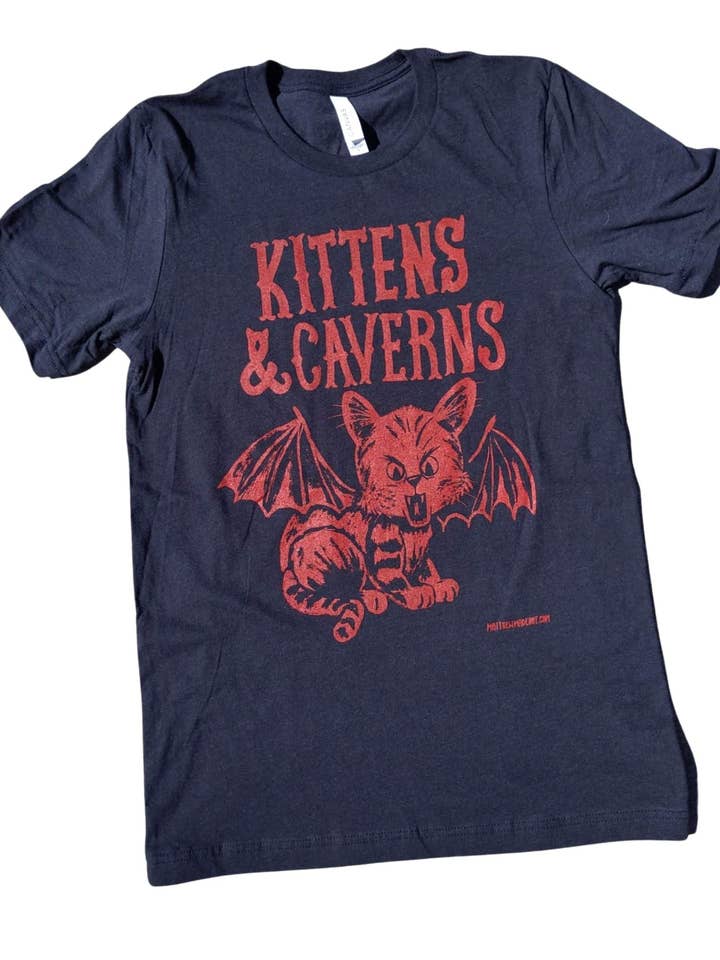 Matthew Made Art - Wholesale Screen Printed T-Shirt - Unisex - Kittens and Caverns- Dungeon and Dragons T-shirt
