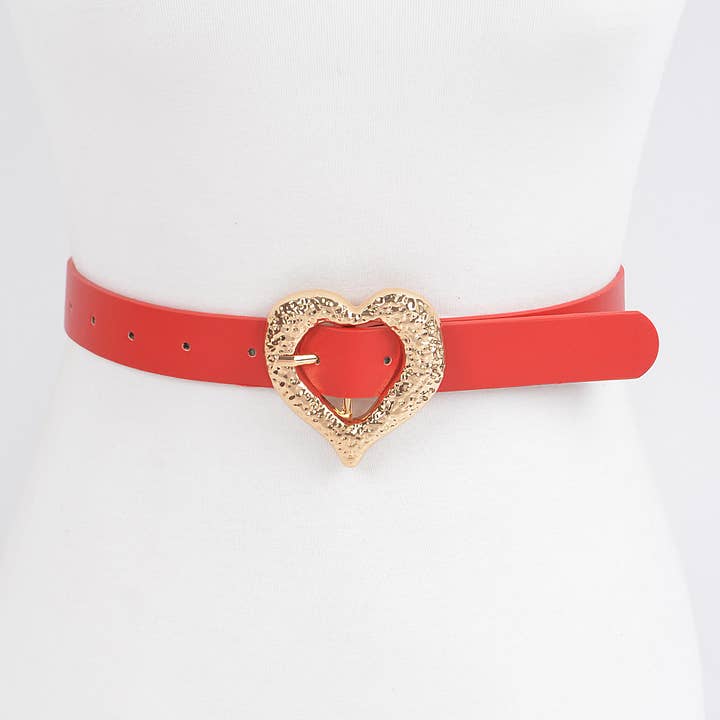 Cinto de couro falso com fivela de coração por atacado de 3AM BY H&D ACCESSORIES