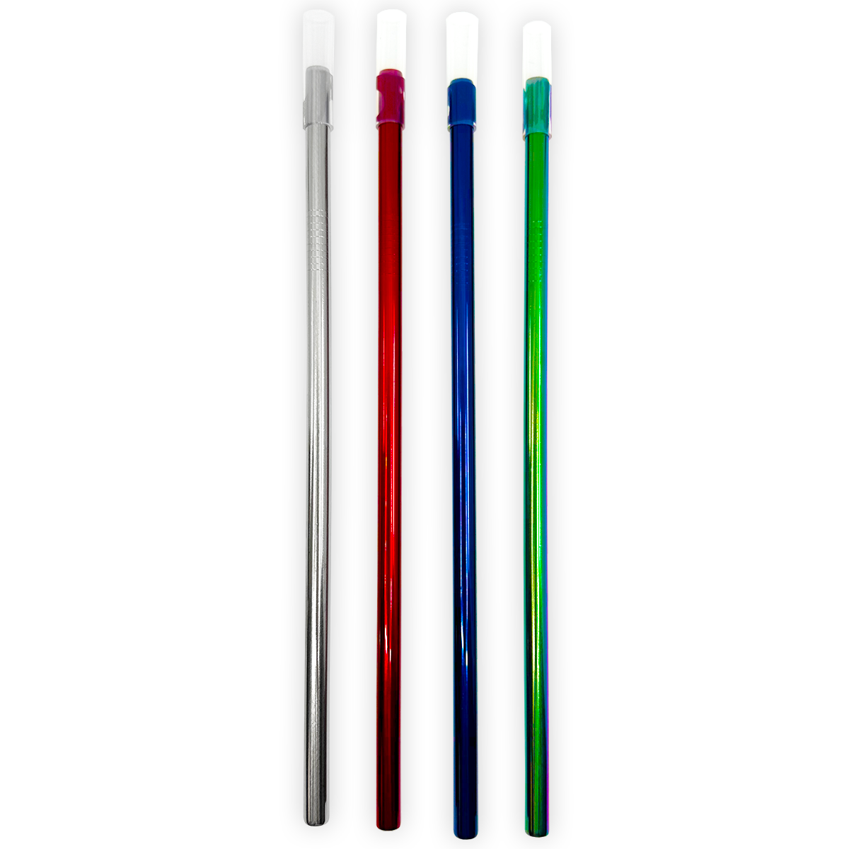 Novelty Closeout - Wholesale Drinking Straw - Reusable Metal Straw with Rubber Tip 10.25" Bulk Assortment0