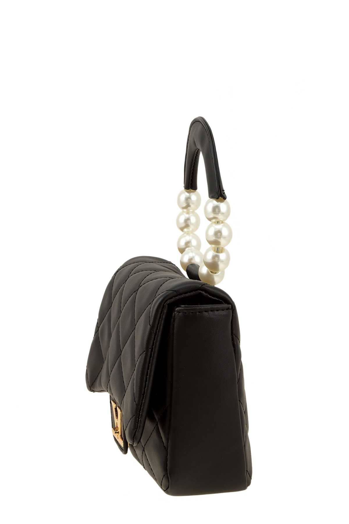 Pink Irene Wholesale - Wholesale Top Handle Bag - Women's - Diamond Quilted Bag with V Accent and Pearl Handle5