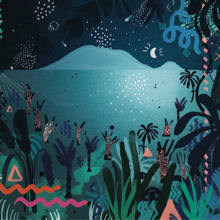 Gulaga (Nights) — Stampa artistica, colorata arte di montagna per la vendita all'ingrosso da parte di Nat Carroll