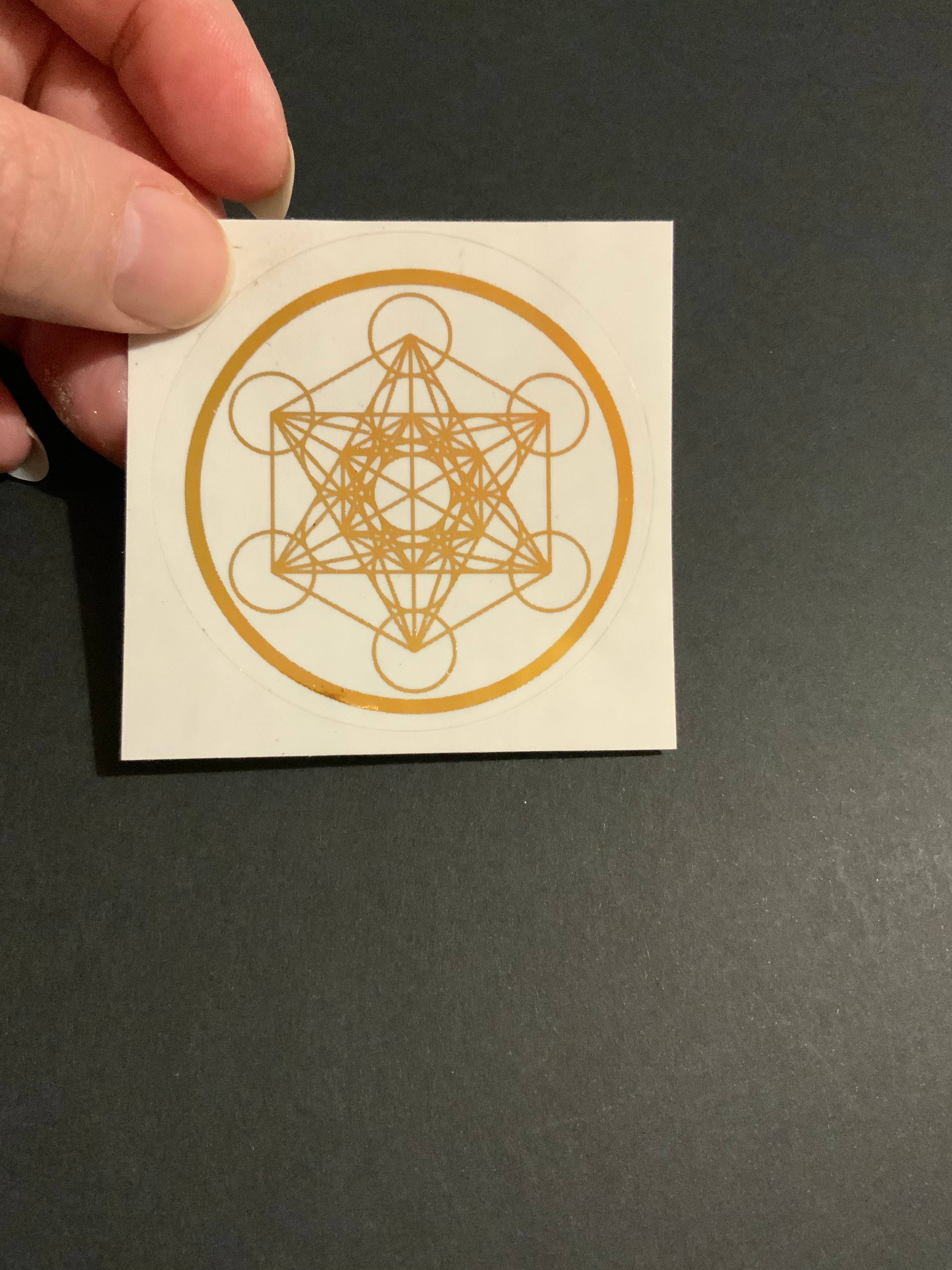 Spirit of Lemuria - Wholesale Sticker - Metatron’s Cube Foiled Sacred Geometry Sticker 63.5mm2