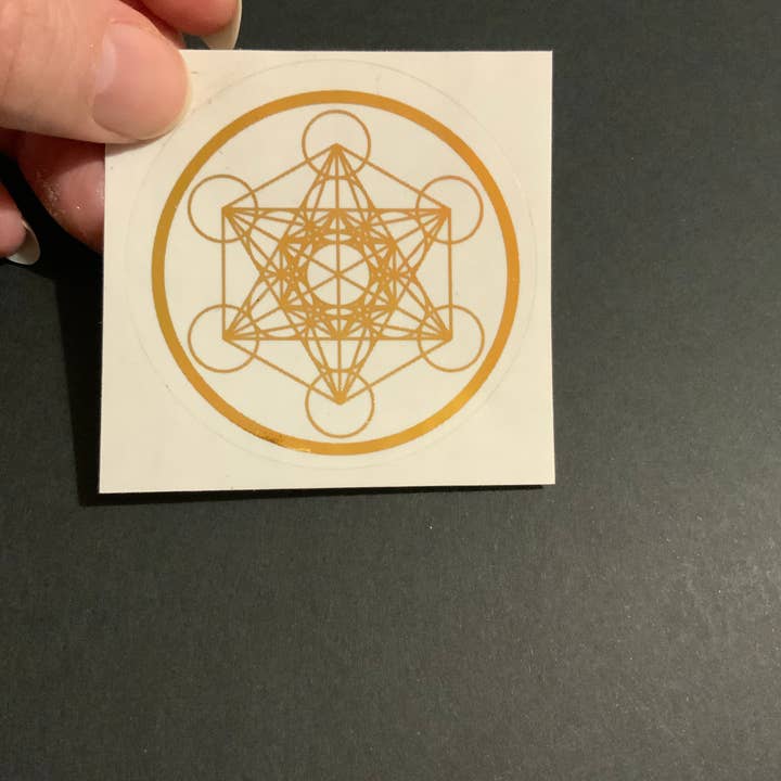 Spirit of Lemuria - Wholesale Sticker - Metatron’s Cube Foiled Sacred Geometry Sticker 63.5mm2