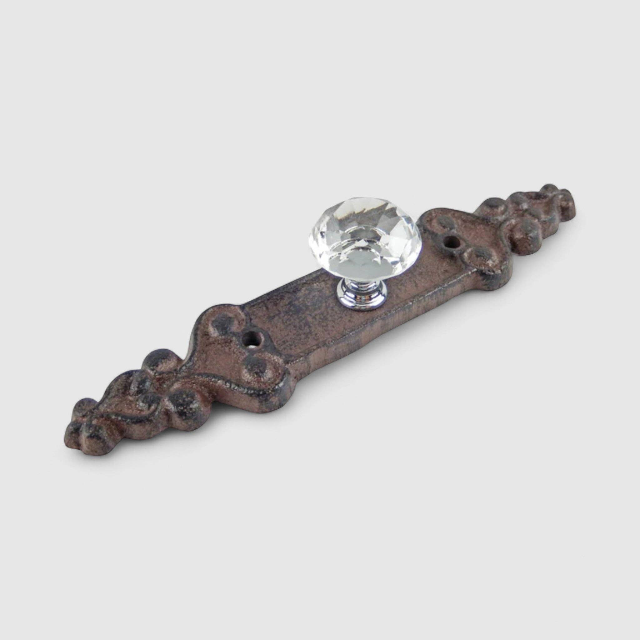 Iron & Blossom - Wholesale Knob/pull - Elegant Cast Iron Crystal Drawer Pull - Faceted Vintage Cabinet Knob1