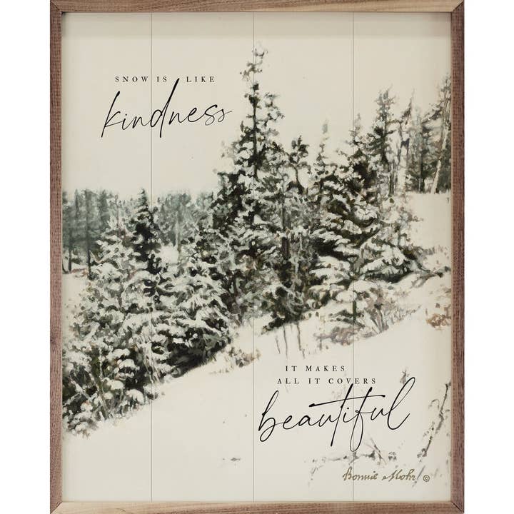 Snow Is Like Kindness Trees By Bonnie Mohr for wholesale by Kendrick Home