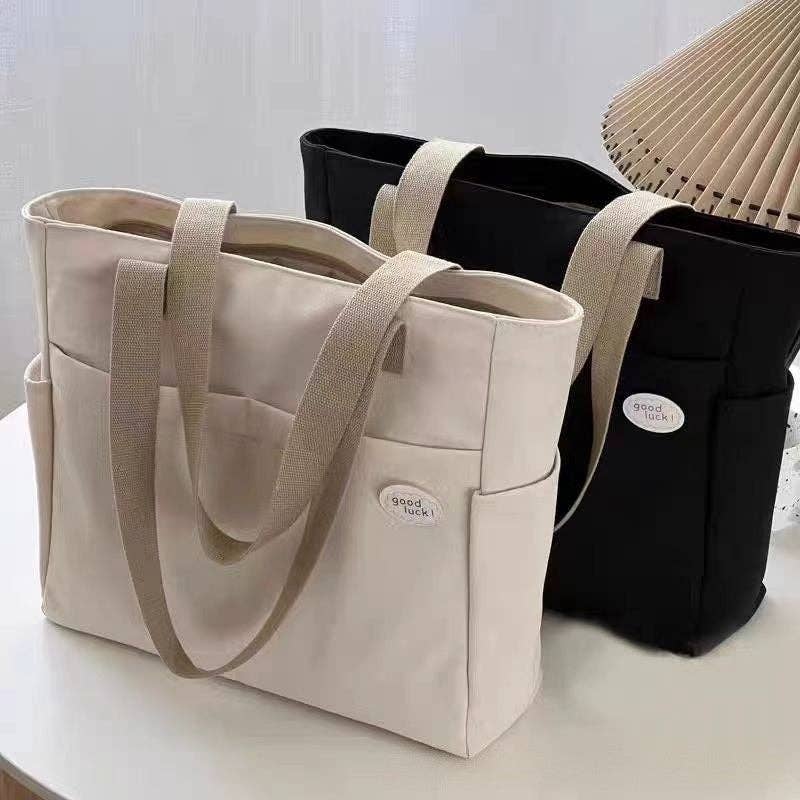 UZ Wholesale Store - Wholesale Shoulder Bag - Women's - Solid Color Canvas Zipper Minimalist Single Shoulder Handbag6