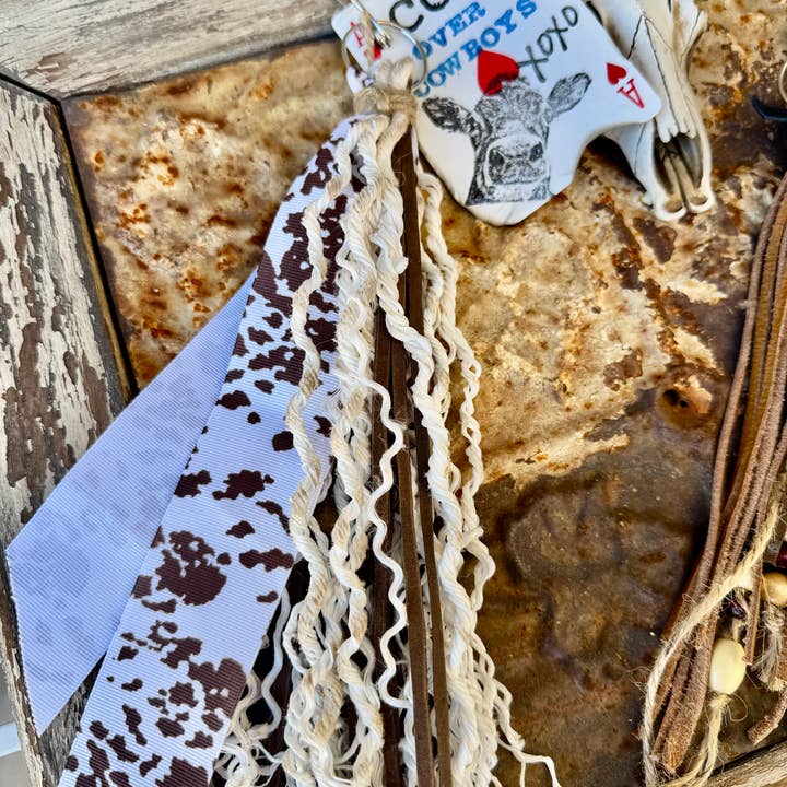 Wild Hancock Creations - Wholesale Keychain - Women's - Cowgirl Card Keychain- MORE COWS / COWS OVER COWBOYS3