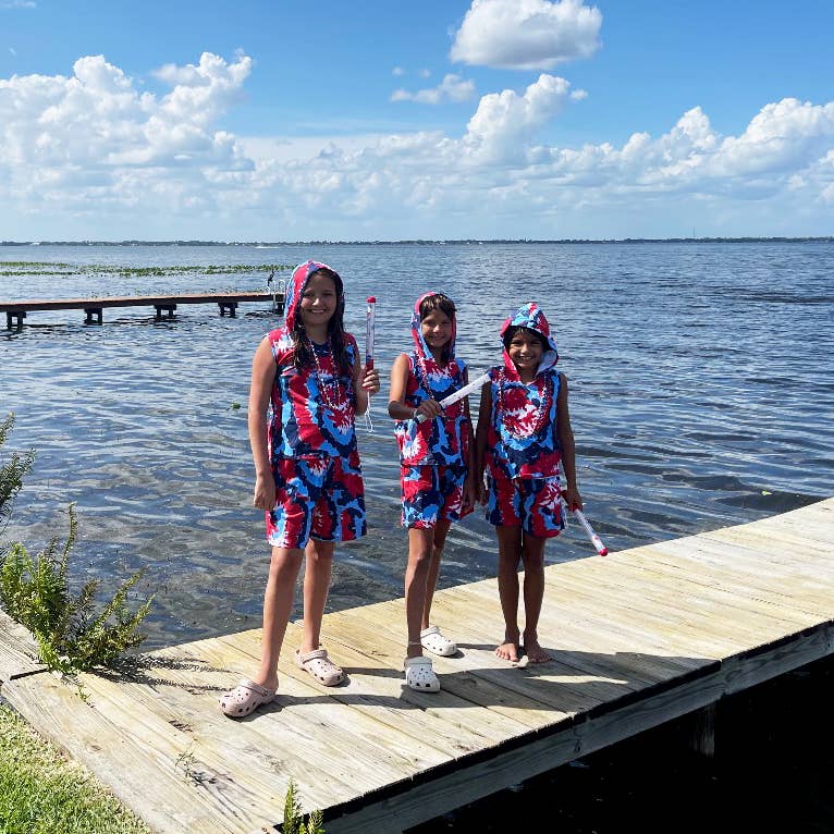 AnnLoren - Vente Ensemble haut et short – enfant - Ensemble de shorts tie-dye AnnLoren 4 juillet Vêtements pour enfants Unisexe12