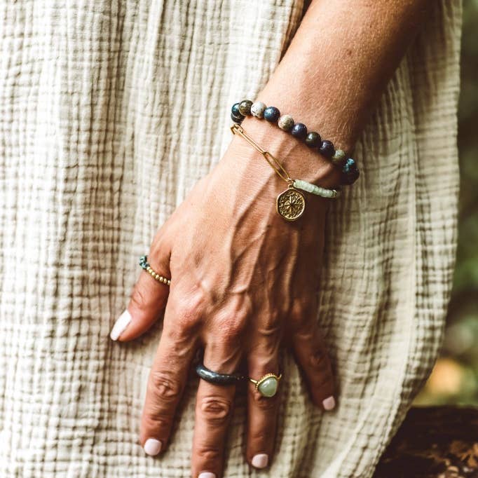 Star Charm Bracelets with Gemstones – 18K Gold Plated for wholesale by Mindful Living Co.