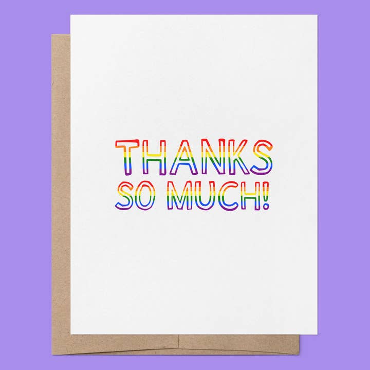 Muito Obrigado | Cartão de Agradecimento Arco-Íris LGBTQ+ por atacado de That Queer Card Co