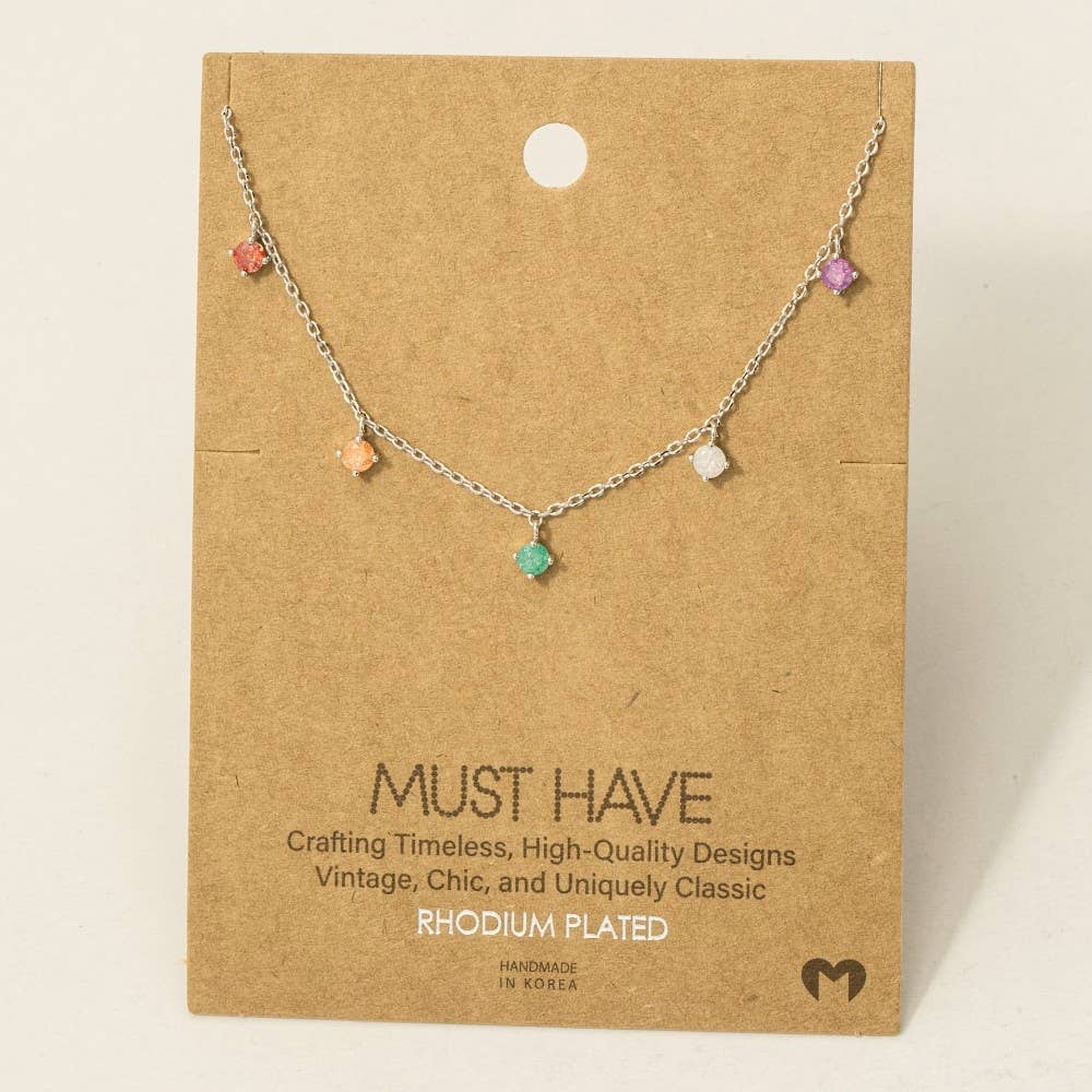 Fame Accessories - Wholesale Pendant/Charm Necklace - Crystal Stud Drop Necklace4