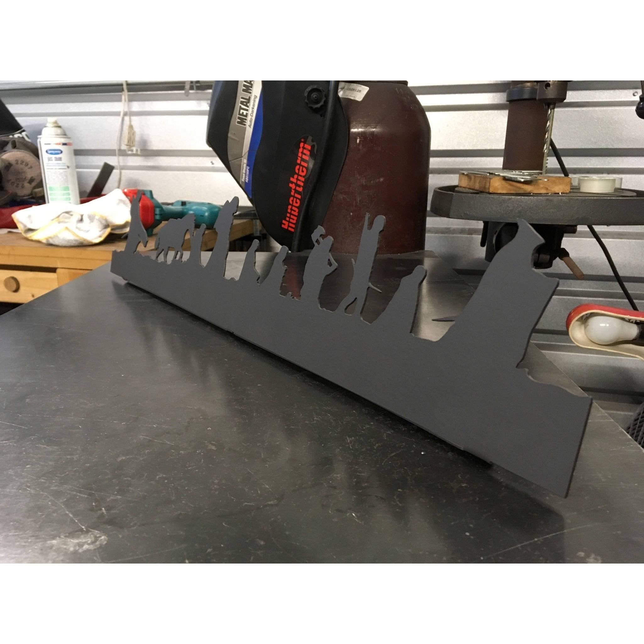 Think Metal - Thinking Creatively to Make it Metal – wholesale Wall Accent – Lord of the Rings Fellowship Silhouette | Freestanding Metal Art | 23" | #LotR7