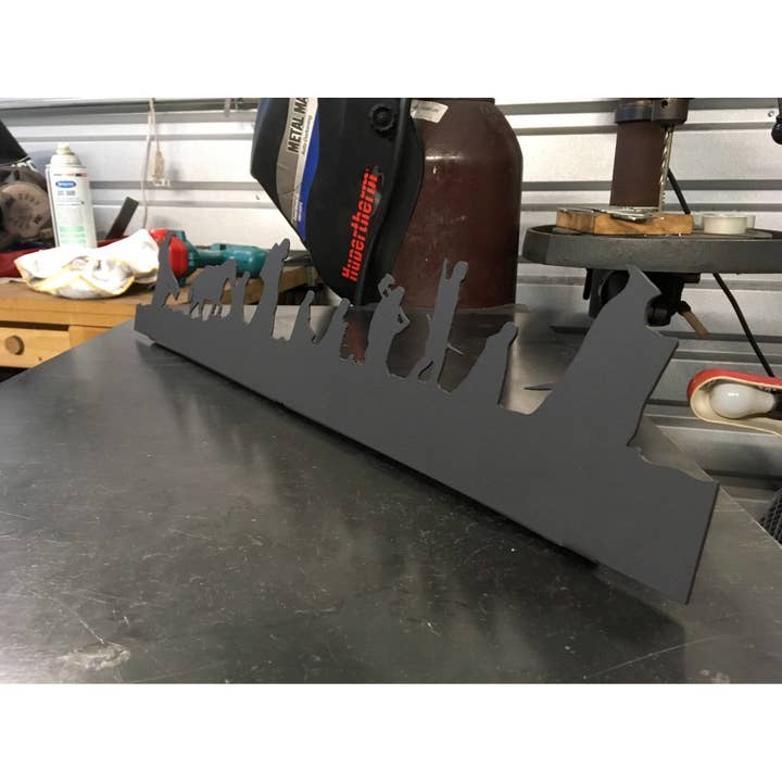 Think Metal - Thinking Creatively to Make it Metal – wholesale Wall Accent – Lord of the Rings Fellowship Silhouette | Freestanding Metal Art | 23" | #LotR7