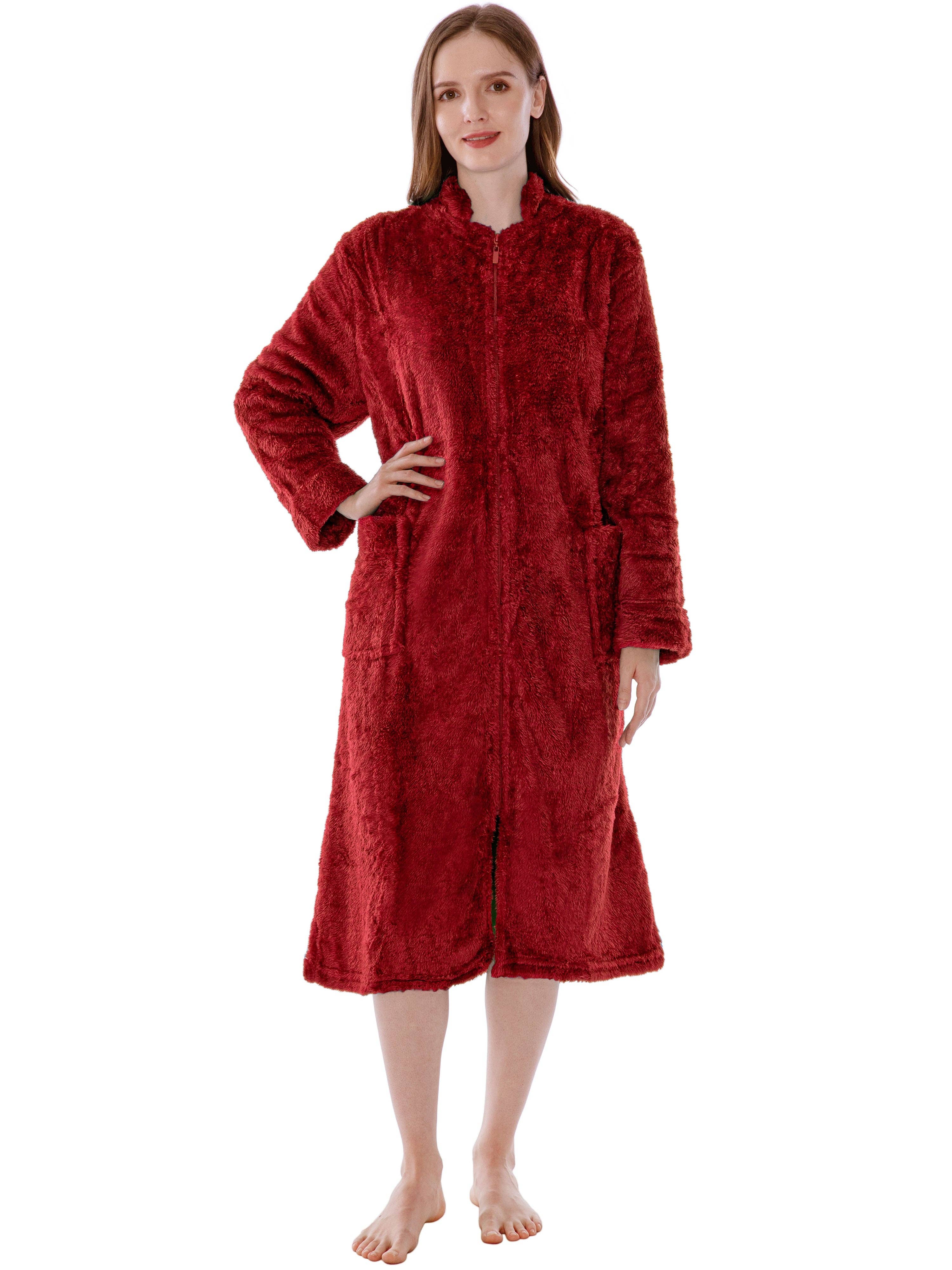 Pavilia - Wholesale Robe - Women's - Women's Sherpa Housecoat Zipper Robe18