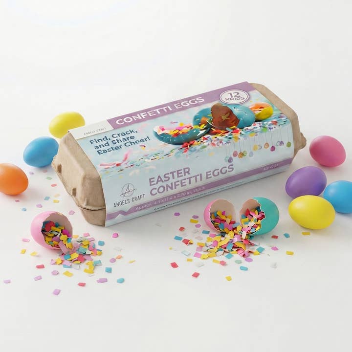 Easter Confetti Eggs (12ct) – Party Favor & Basket Stuffer for wholesale by Angels Craft