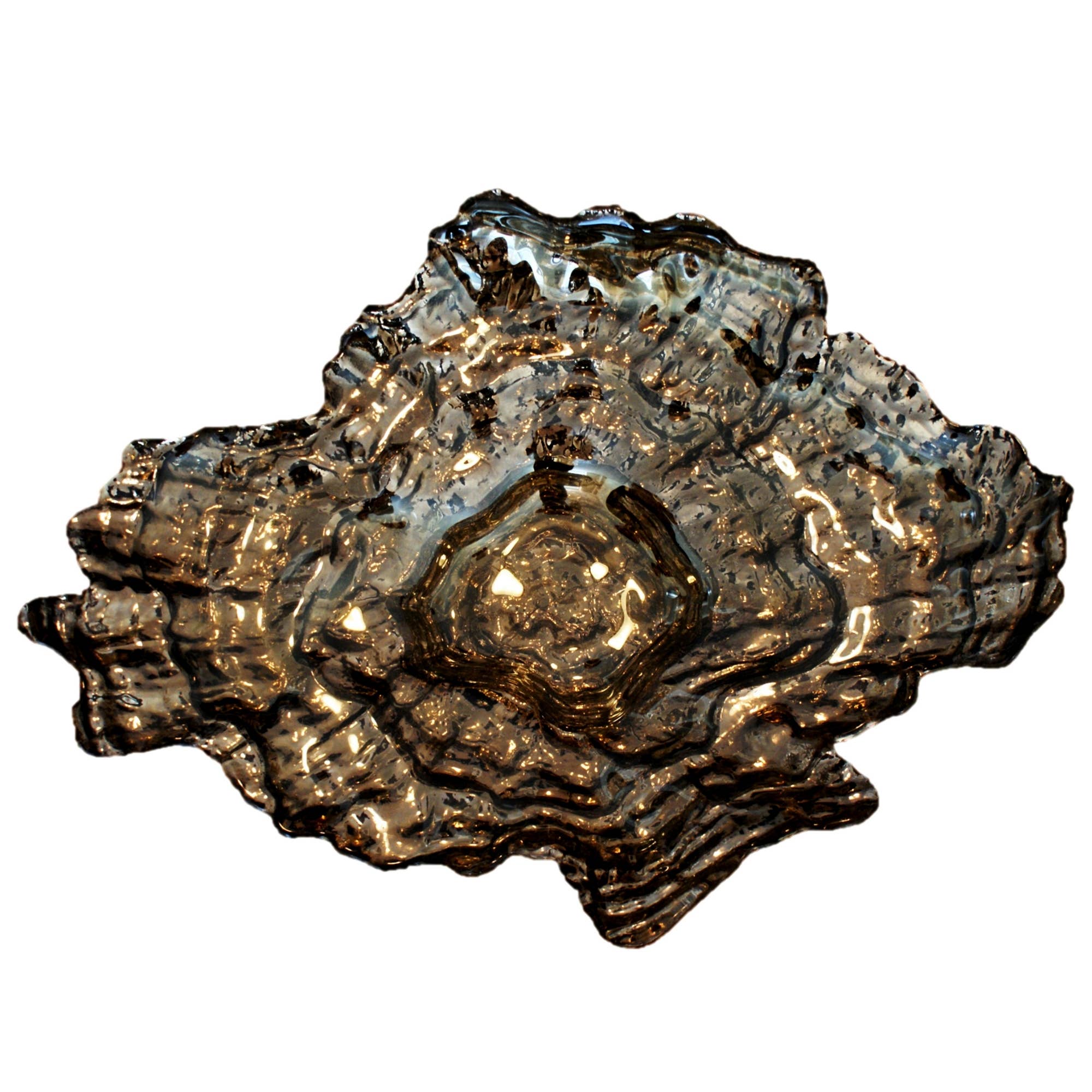 RED POMEGRANATE COLLECTION - Wholesale Decorative Plate/Dish/Bowl - OYSTER Glass Centerpiece Bowl2