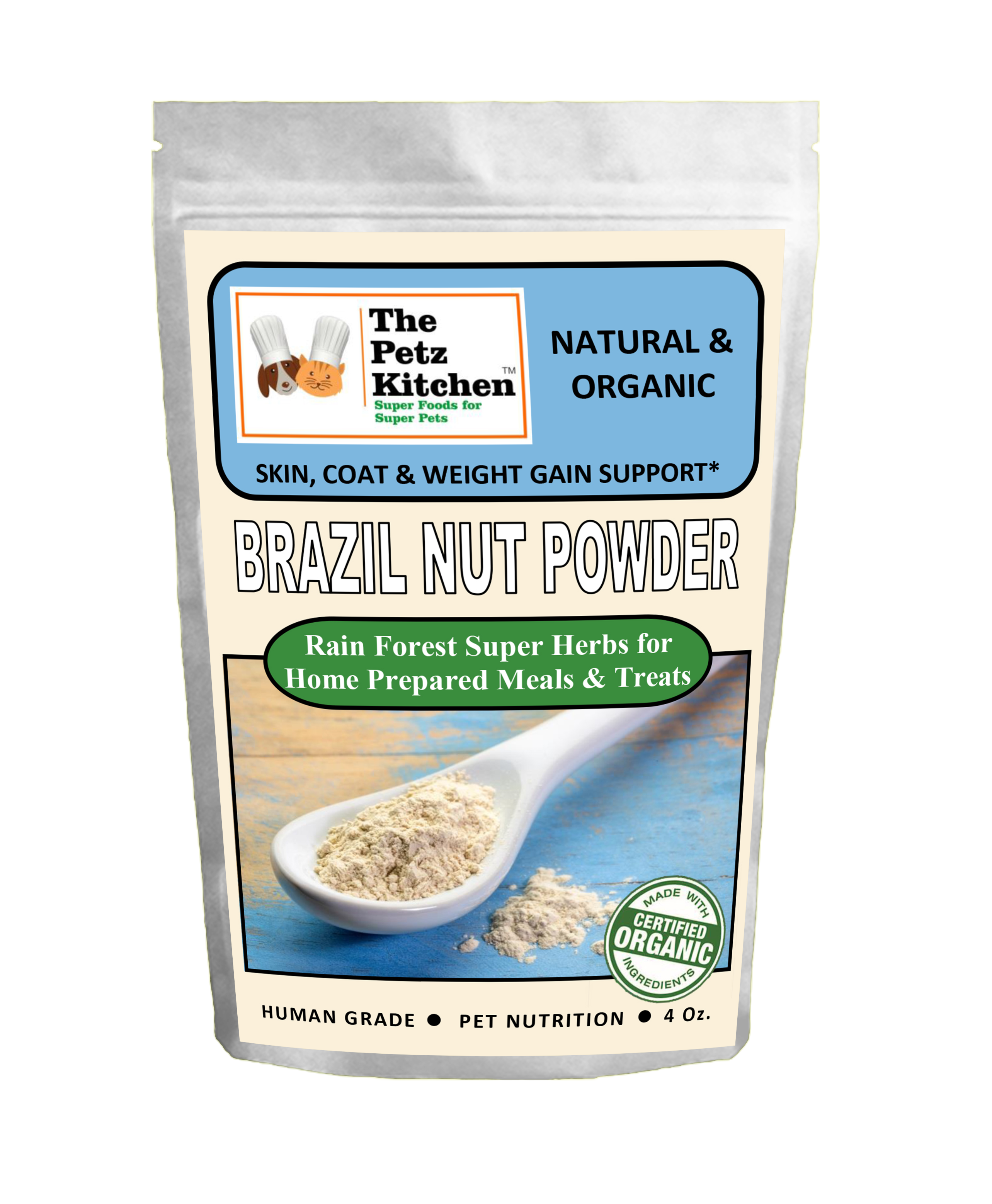Natura Petz Organics – wholesale Pet supplement – Cat/dog – Brazil Nut - Skin, Coat & Weight Gain Support* the Petz Kitchen Dog & Cat Holistic Super Foods*0