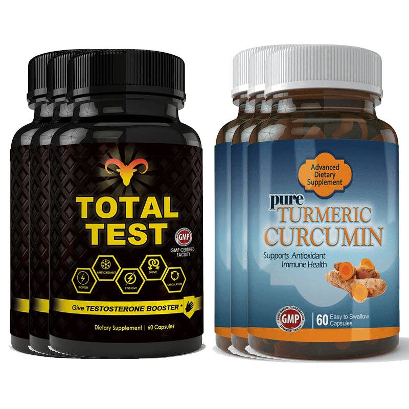 Totally Products - Wholesale Oral Supplement/Vitamin - Total Test Testosterone Booster and Turmeric Curcumin Combo Pack4
