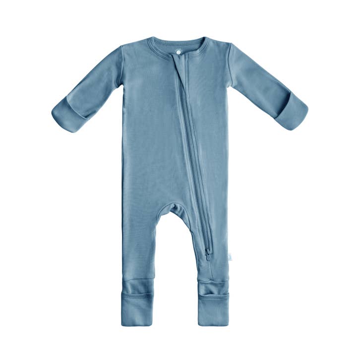 Pijama de bambú para bebé con DreamCuffs® - Azul océano para venta al por mayor de Dreamland Baby