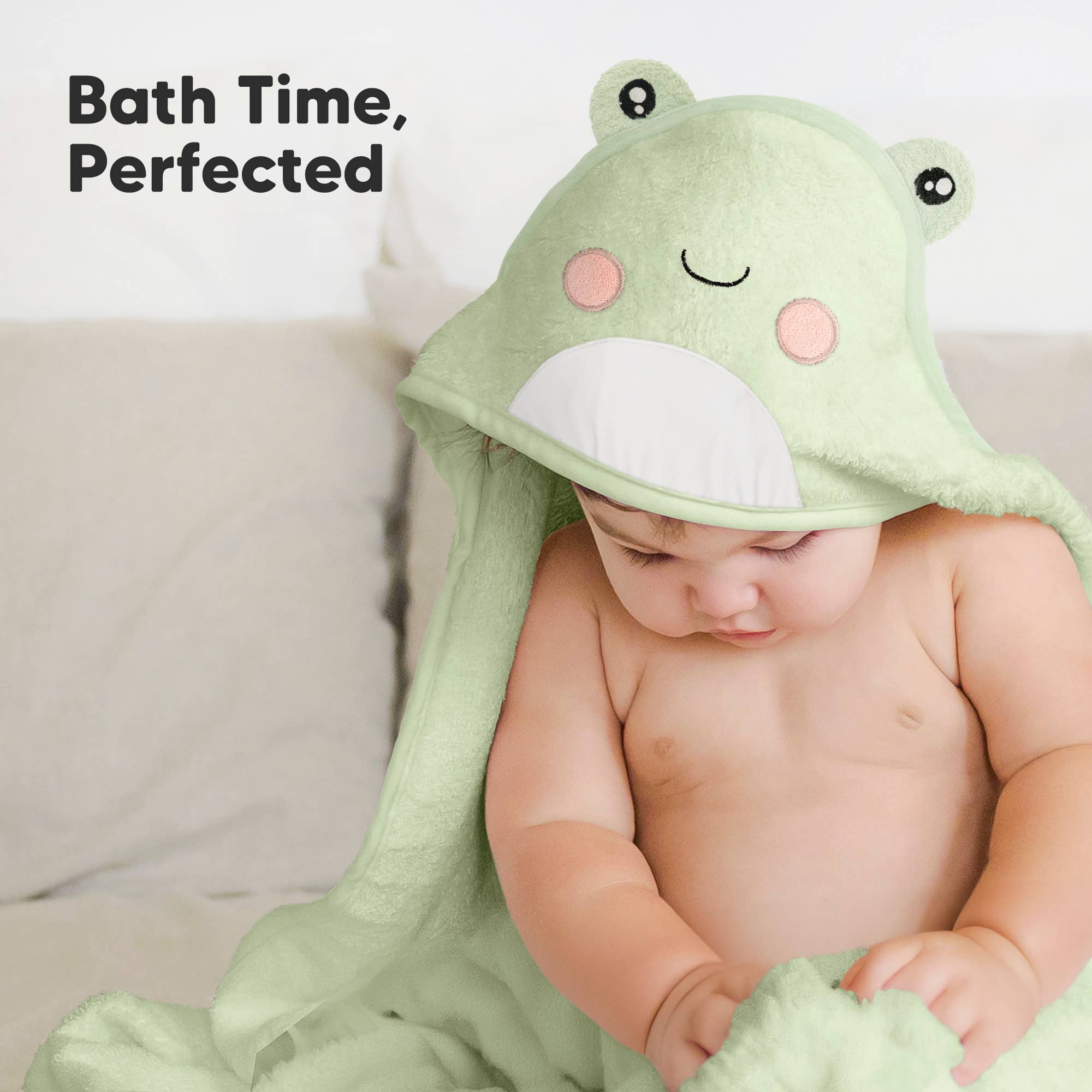 Frog KeaBabies Cuddle Baby Hooded Towel for wholesale on Faire9