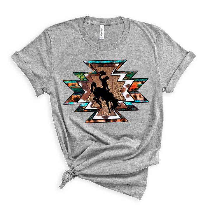This Joyful Home - Wholesale T-Shirt (Graphic) - Unisex - Aztec Style Wyoming Steamboat Graphic T Shirt3