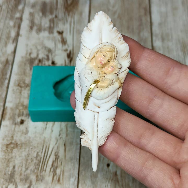Serena Creazione di Serena Stampone - Wholesale DIY Craft Kit - Nativity Feather Mold 9x3cm in silicone for resin plaster3