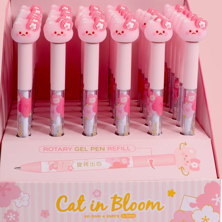 22631 SAKURA CAT SPINNING GEL PEN-36 for wholesale by BCmini