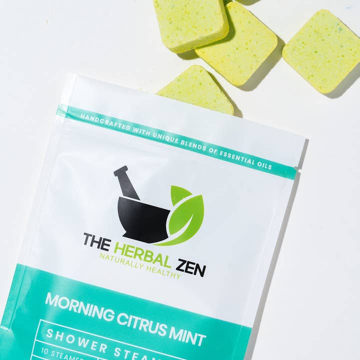 The Herbal Zen - Wholesale Shower Steamer/Bomb - Morning Citrus Mint Aromatherapy Shower Steamers | Handmade