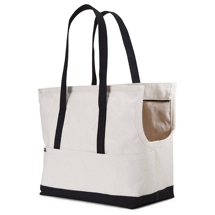 LoveThyBeast - Wholesale Pet Carrier - Dog - Canvas Pet Tote Natural & Black
