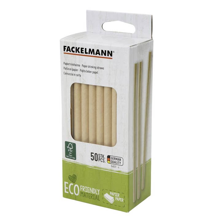 Zenker - Wholesale Drinking Straw - Box of 50 rigid brown paper straws 15 cm Fackelmann Eco Friendly7