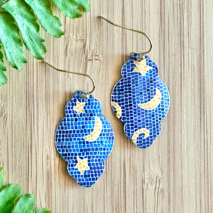 TTE Designs - Wholesale Dangle Earrings - Best Sellers - Set of 12 Recycled Vintage Tin Earrings 18