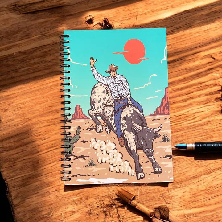 Western Linens - Wholesale Notebook - Bull Rinding - Mini Notebook