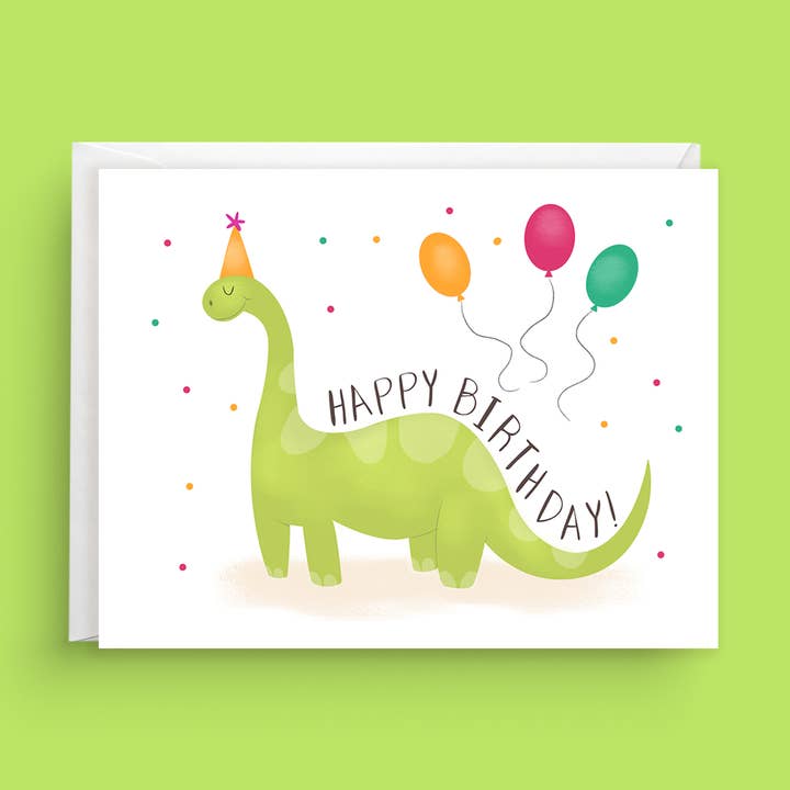 Carte d'anniversaire dinosaure pour la vente par Nicole Marie Paperie