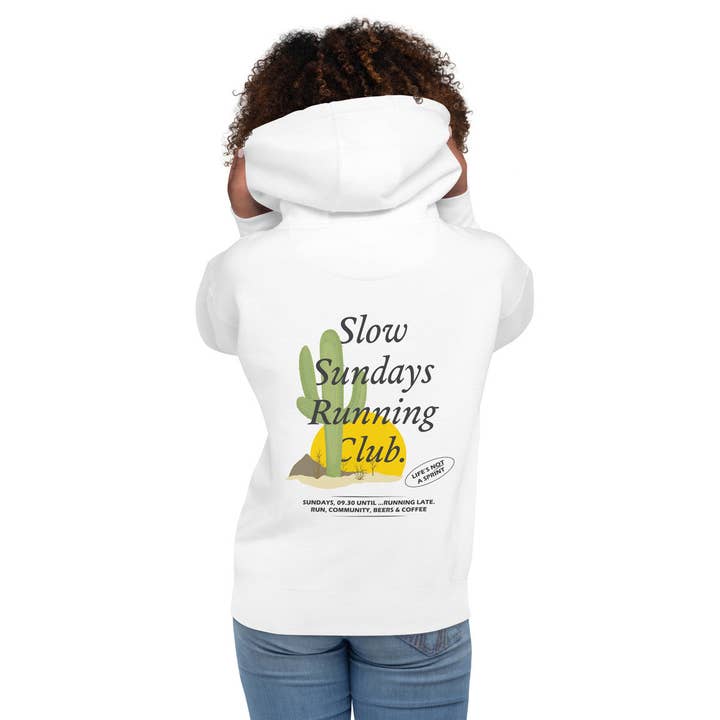 Cactus Slow Sundays Running Club Cotton Blend Hoodie for wholesale by ANCHOR & CREW