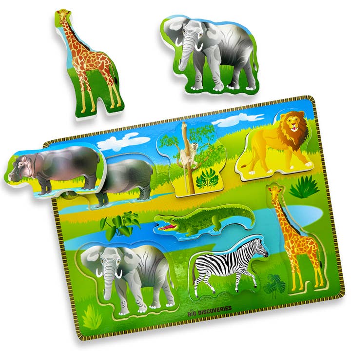 Rompecabezas de madera Big Discoveries para niños pequeños - Animales de safari para venta al por mayor de Big Discoveries / Sun Co.