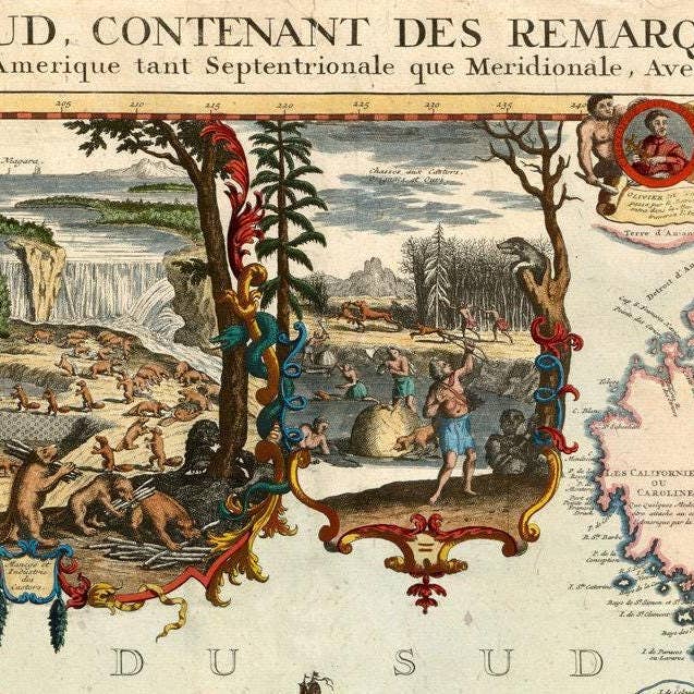 OldCityPrints - Old Maps and Posters – wholesale Karta – Gammal världskarta 1719 Vintagekarta Nya upptäckter | Världskartagåva Världskartautskrift | Vintage världskarta | Världskarta väggkonst | Stor kartutskrift