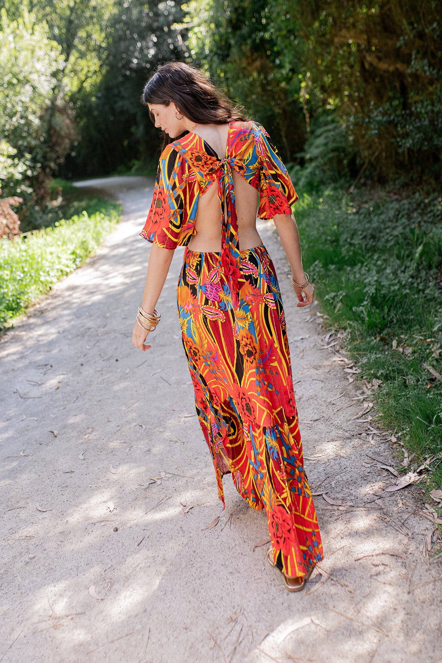 Piti Cuiti - Vendita all'ingrosso Vestito - Donna - Vestito rosso con tagli Positano2