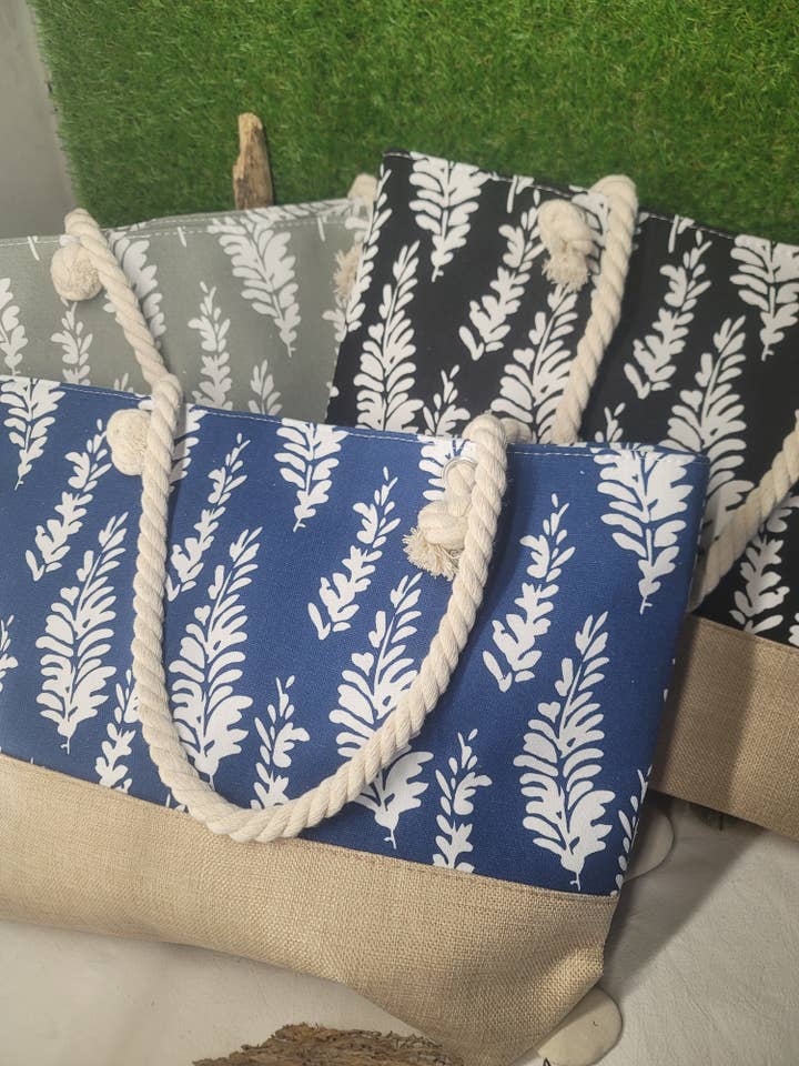 sac de plage motif feuille pour la vente par susurros de madera